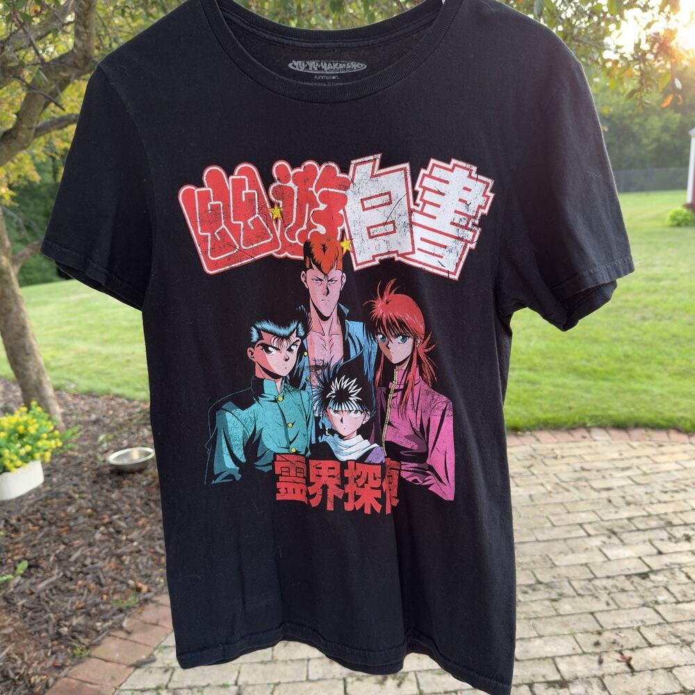 Yu Yu Hakusho Shirt Mens M Medium Black Short Sleeve Anime Comic Funimation